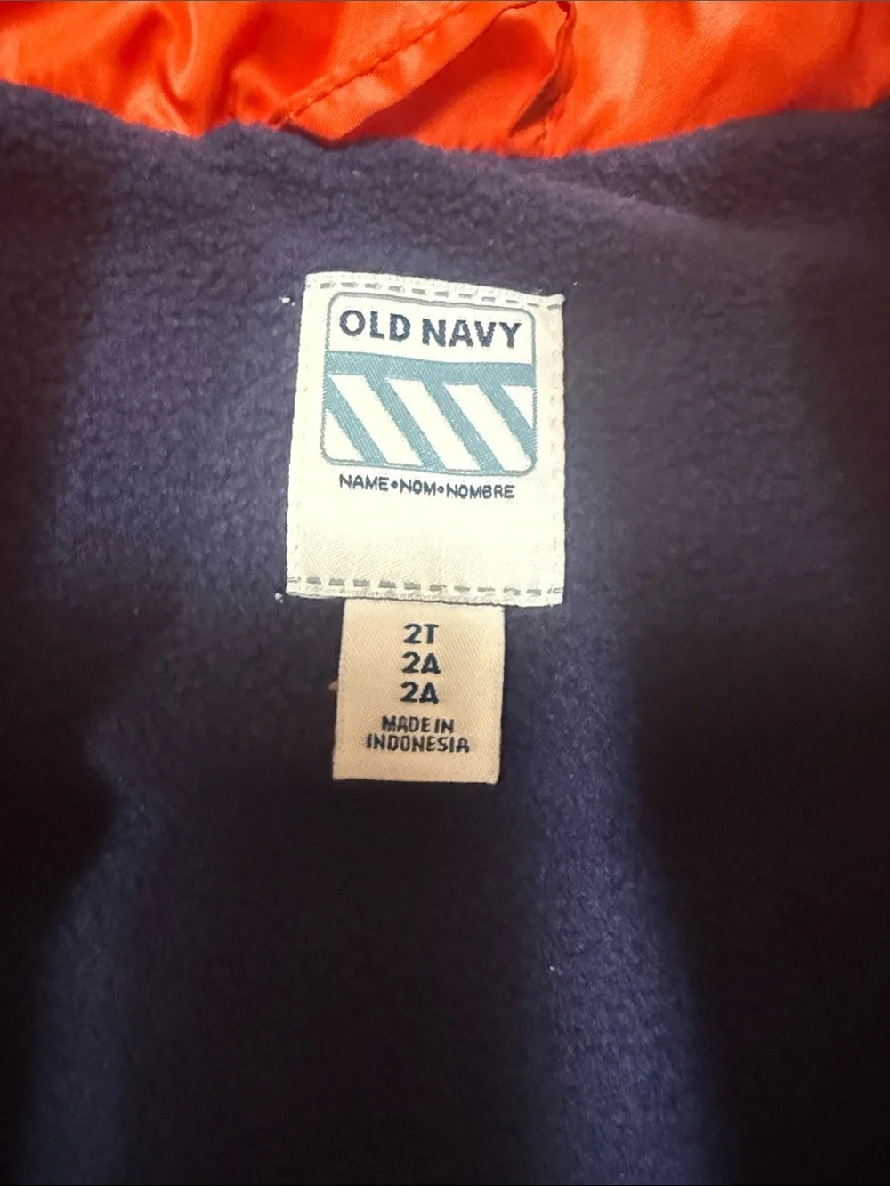 Old Navy Orange Puffer Vest